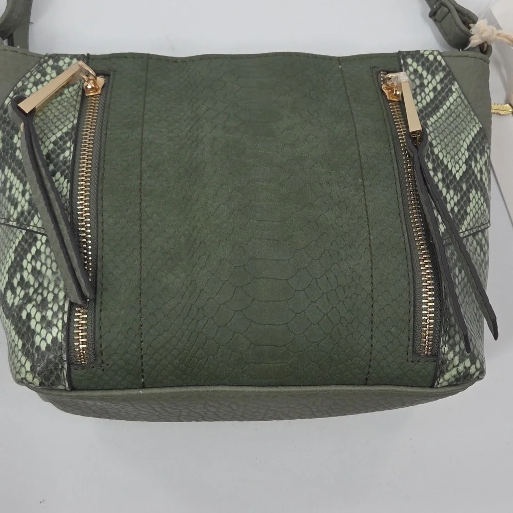 Jessica Simpson Olive Crossbody Bag with Snakeskin Detail NWT
